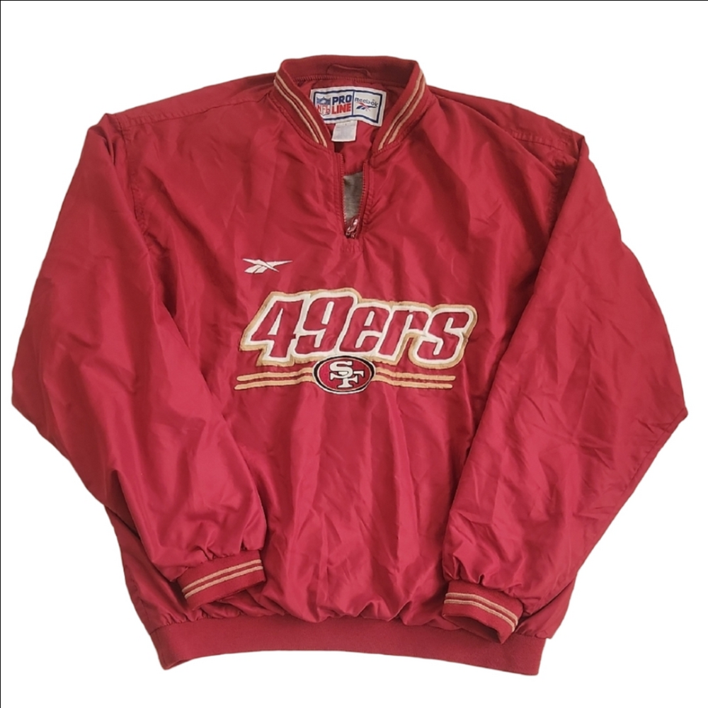 Reebok 49ers Red & Gold Pullover Windbreaker